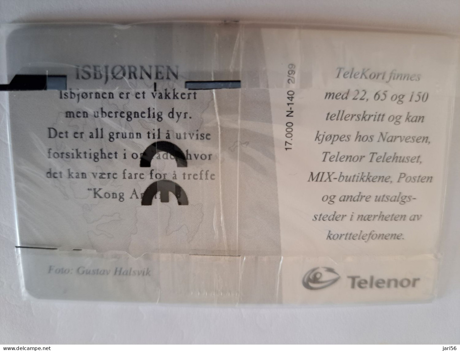 NORWAY / CHIPCARD/  TELENOR  65 TELLERSKRITT / SVALBARD/ POLAR BEAR / TIRAGE 17000/    N-140  MINT IN WRAPPER **14512** - Norvège