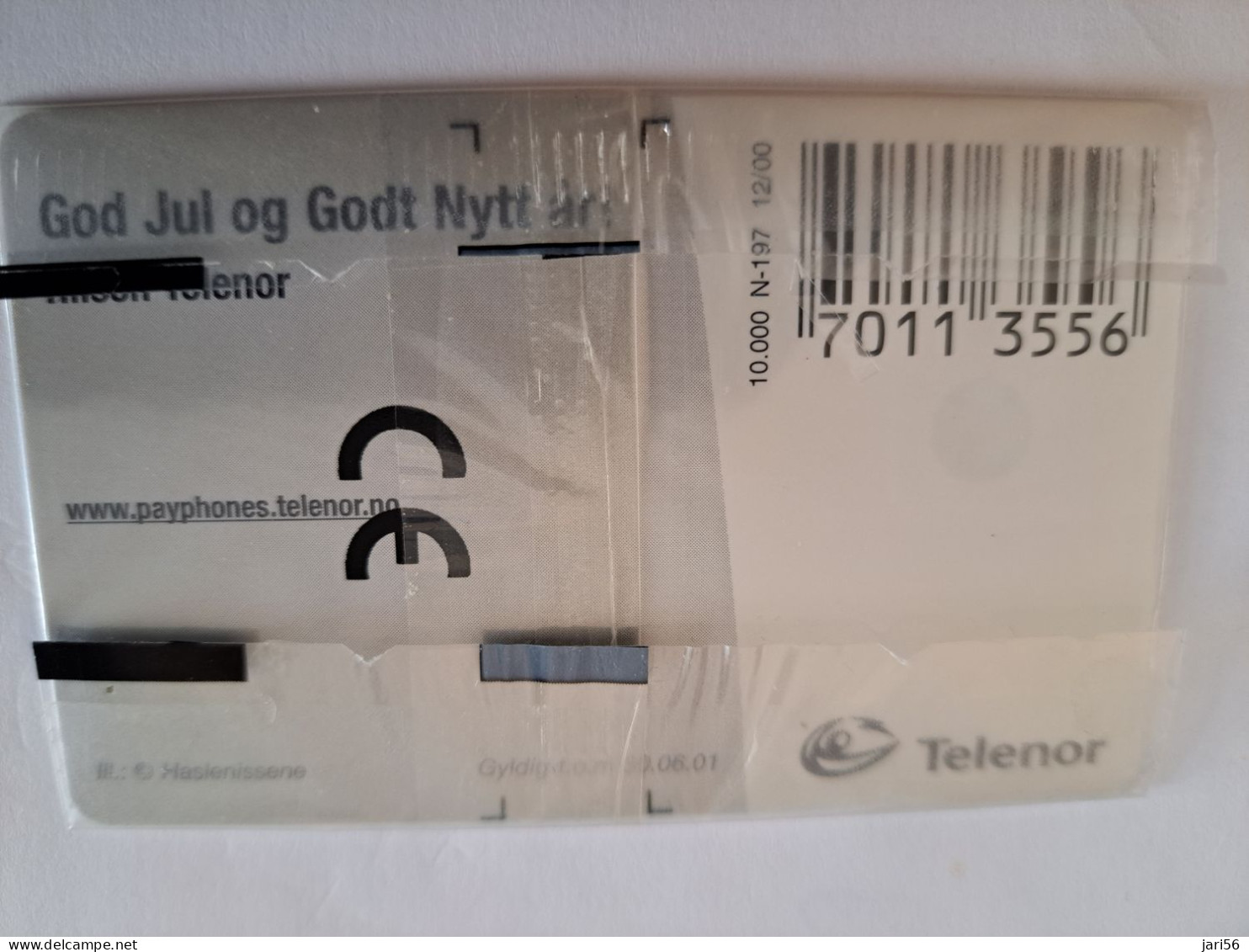 NORWAY / CHIPCARD/  TELENOR / 40 NOK  / CHRISTMAS/ GOOD JUL / TIRAGE 10.000/    N-197  MINT IN WRAPPER **14514** - Norvège