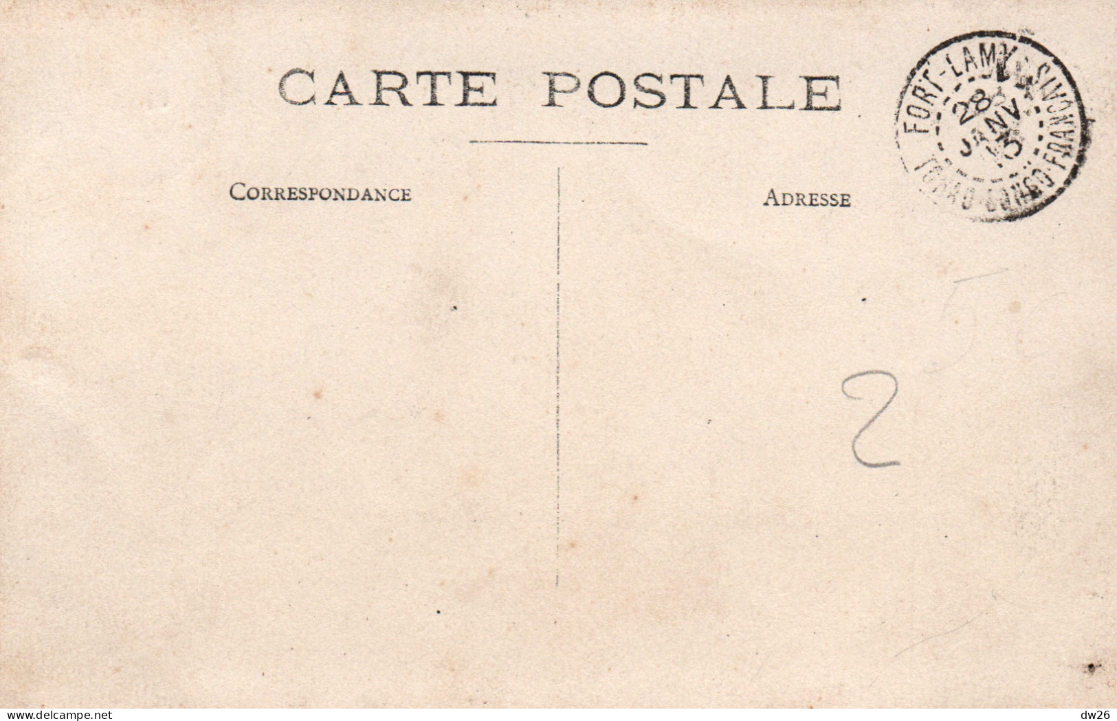 Oblitération Fort Lamy (A.E.F. Tchad) Colons Français En 1913 - Carte Non Circulée - Tsjaad