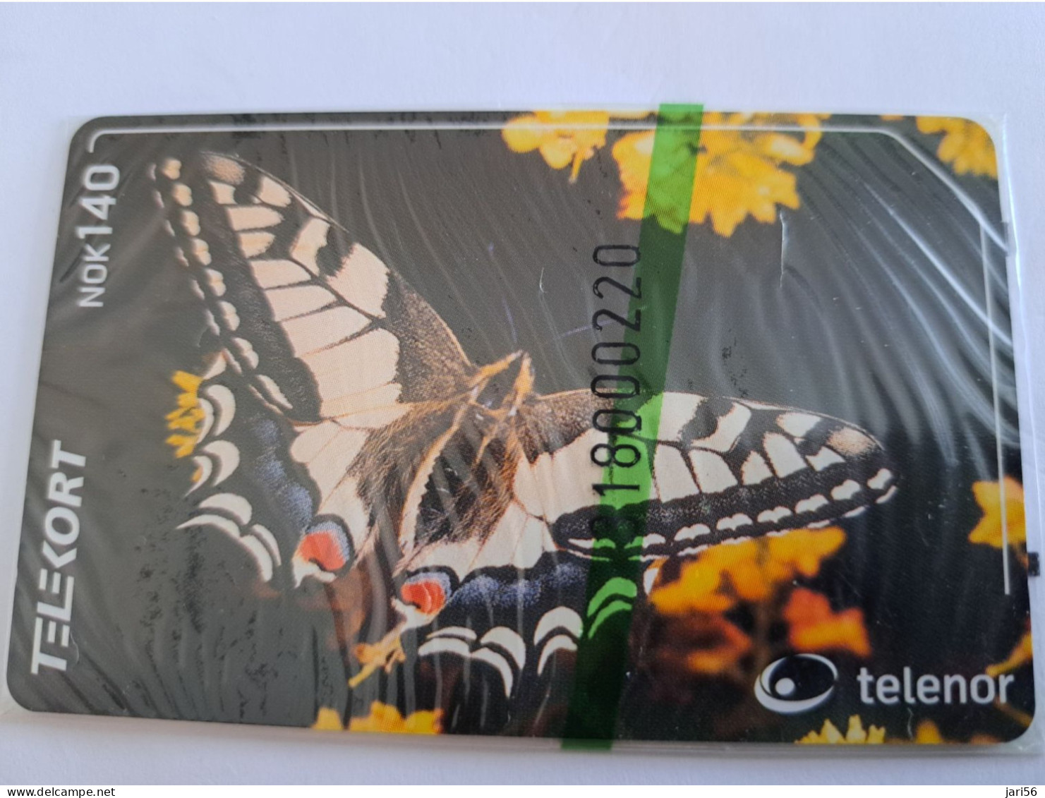 NORWAY / CHIPCARD/  TELENOR / 140 NOK  /  BUTTERFLY/ PAPPILLION/  / TIRAGE 7000 /    N-211  MINT IN WRAPPER **14521** - Norway