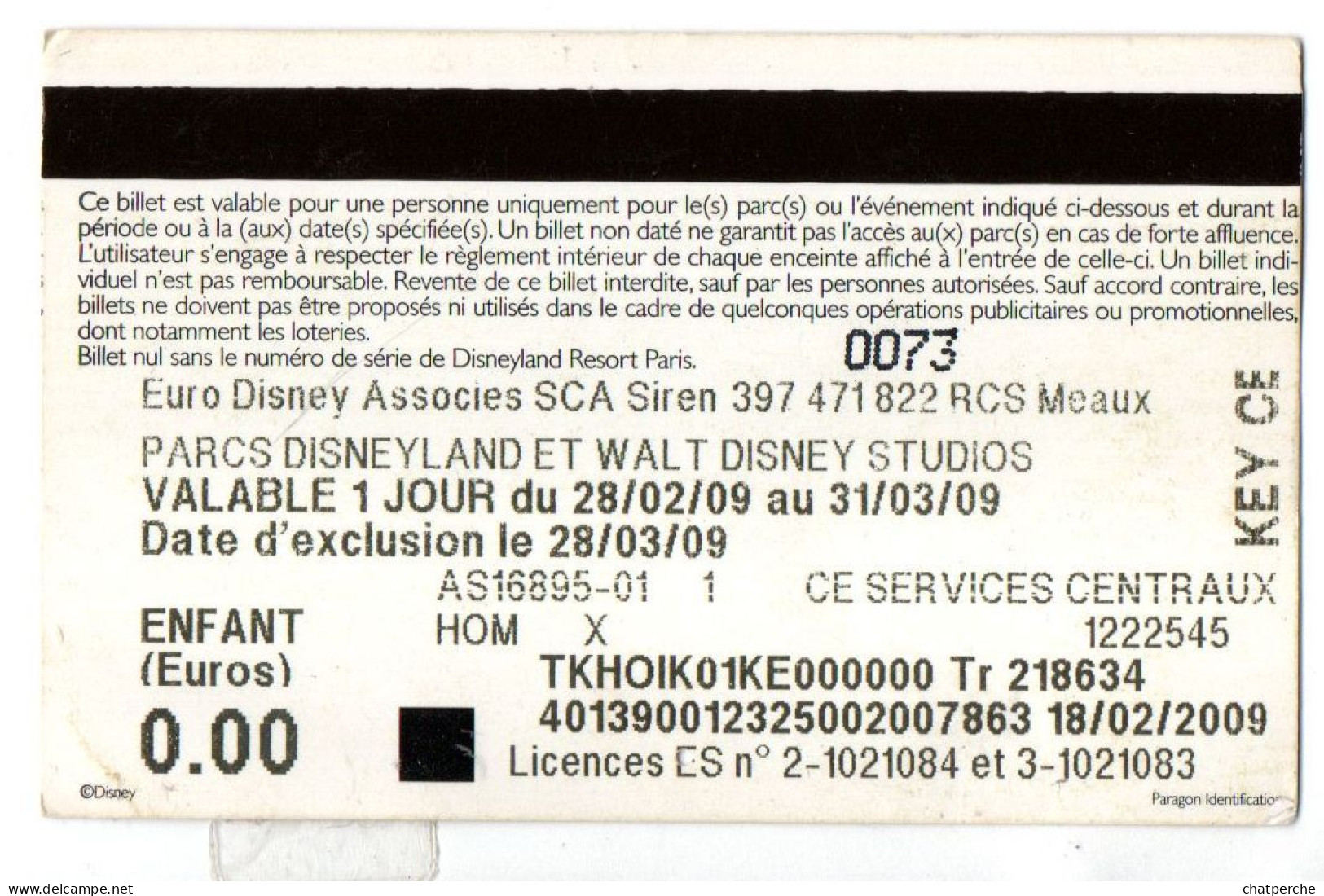 TICKET BILLET 門票 門票 PASSEPORT DISNEY DISNEYLAND 15 PLUTO - Passeports Disney