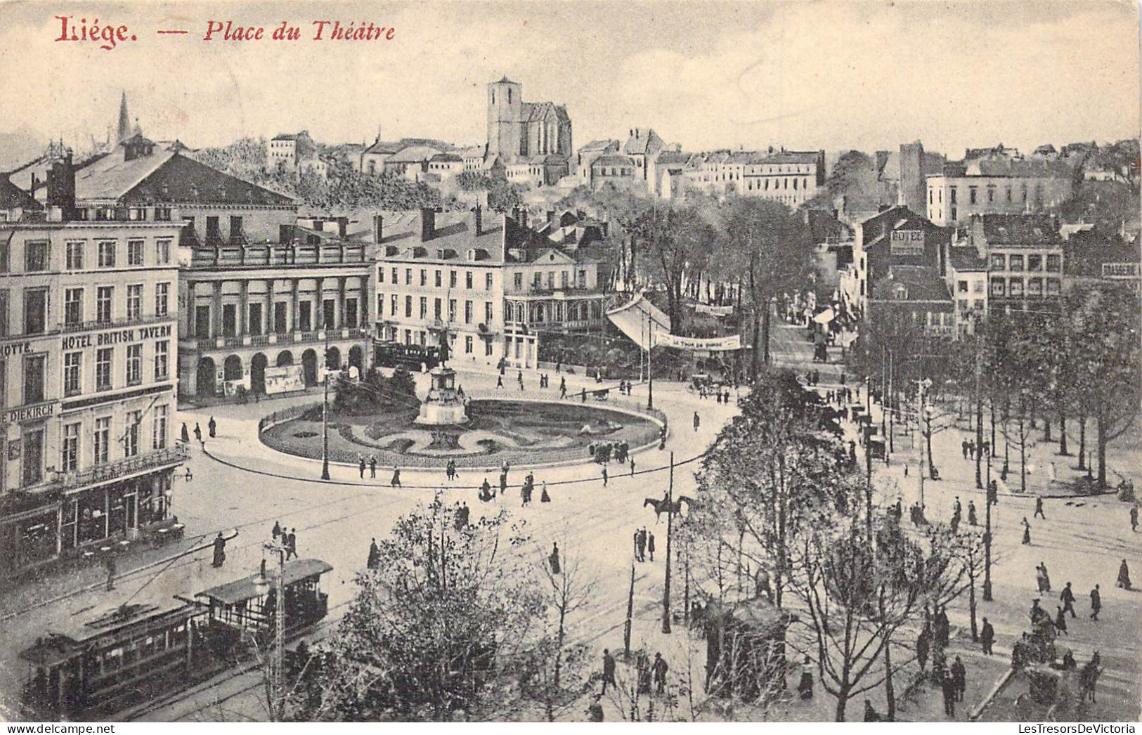 BELGIQUE - Liège - Place Du Théâtre - Carte Postale Ancienne - Liege