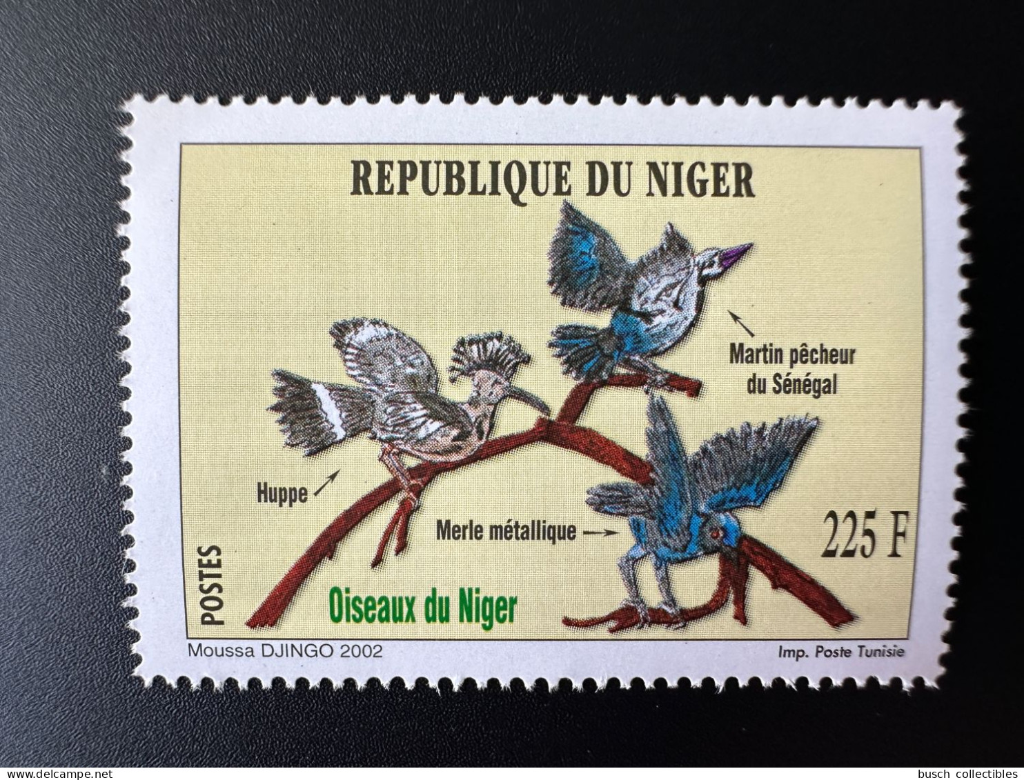 Niger 2002 Mi. 1987 Oiseaux Birds Vögel Martin Pêcheur Merle Huppe Faune Fauna MNH ** 1 Val. - Niger (1960-...)