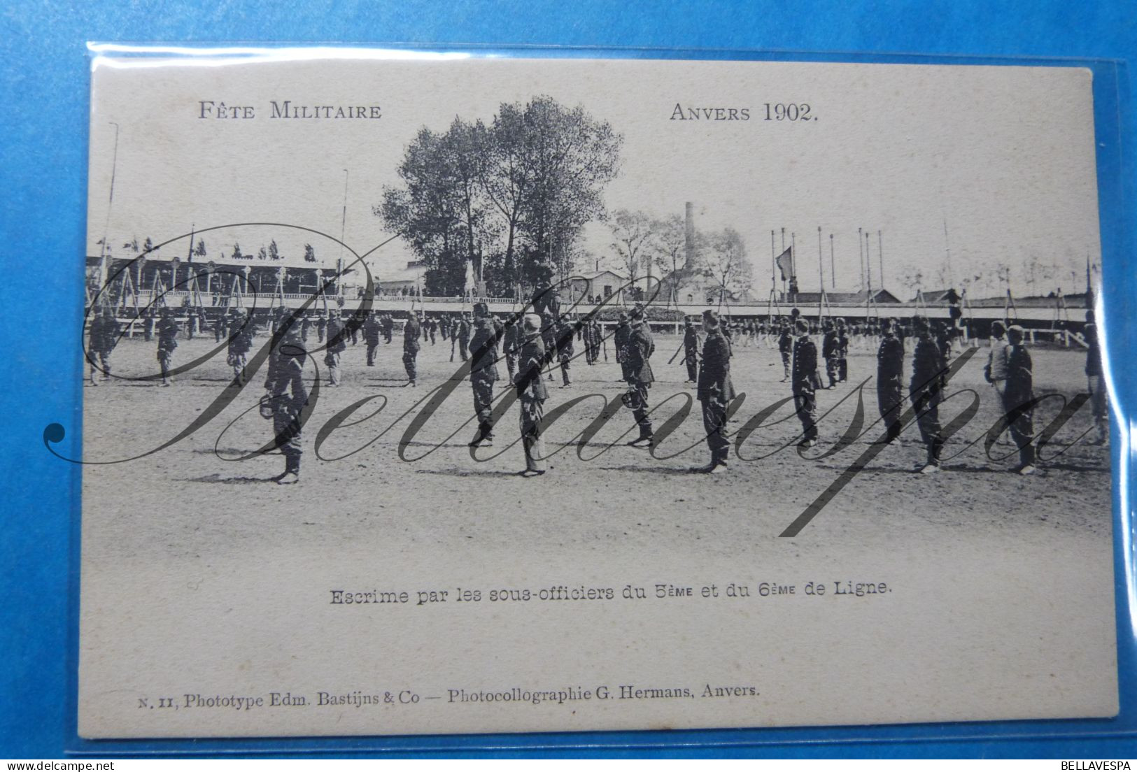 Militaire Parade Feest Antwerpen 1902 Officiers  5 E En 6 Linie Ligne Regiment - Manoeuvres