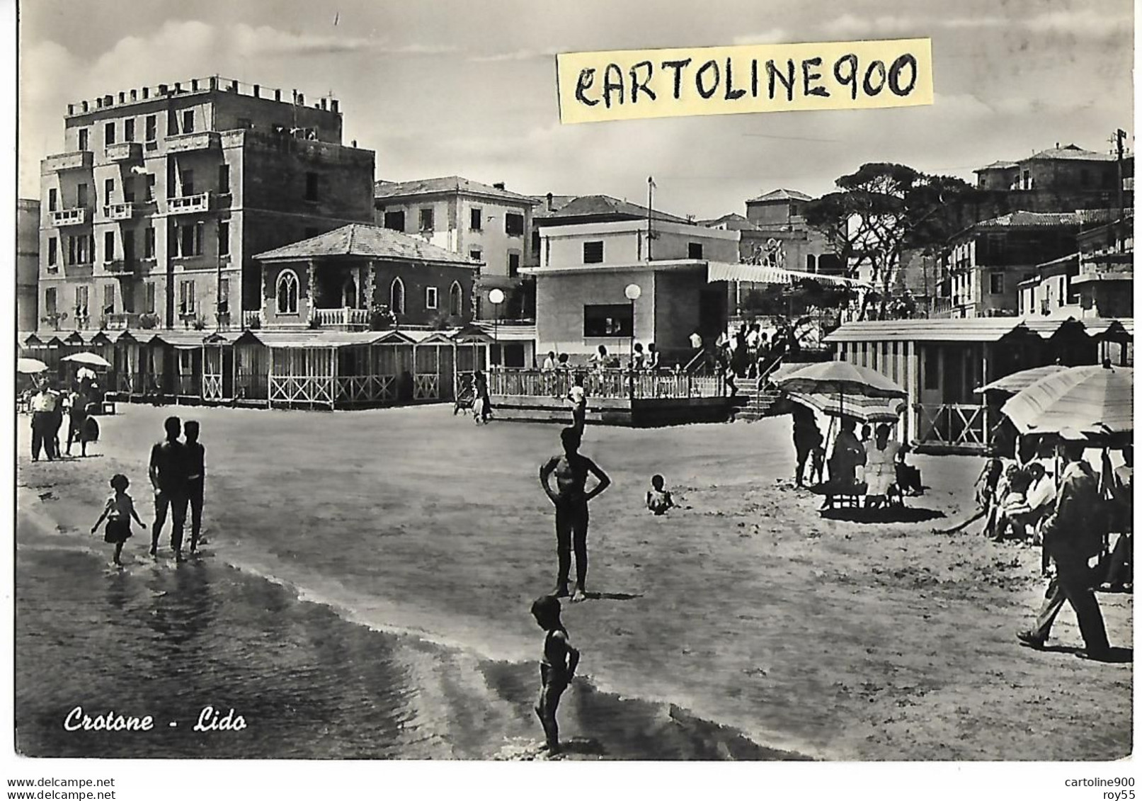 Calabria-crotone Lido Bella Animatissima Veduta Spiaggia Del Lido Anni 50 - Crotone