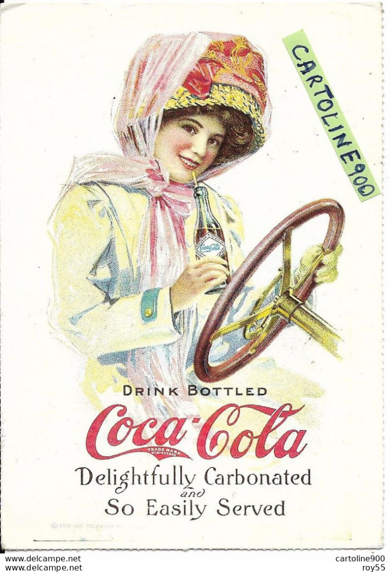 Pubblicita Coca Cola Originale Stati Uniti 1991 F,bollo Usa Donnina Al Volante Con Bibita Pubblicizzata (v.retro) - Advertising