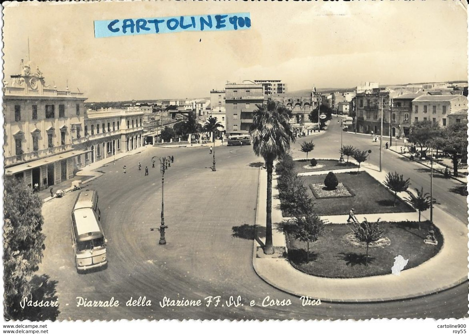 Sardegna-sassari Veduta Piazzale Stazione Ferroviaria Anni 50/60 - Sassari