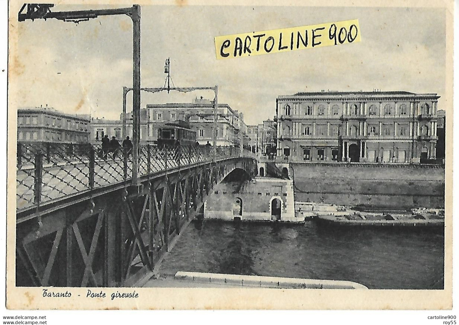 Puglia-taranto Ponte Girevole E Passaggio Del Tram Vecchio Tramvay Anni 40 - Taranto
