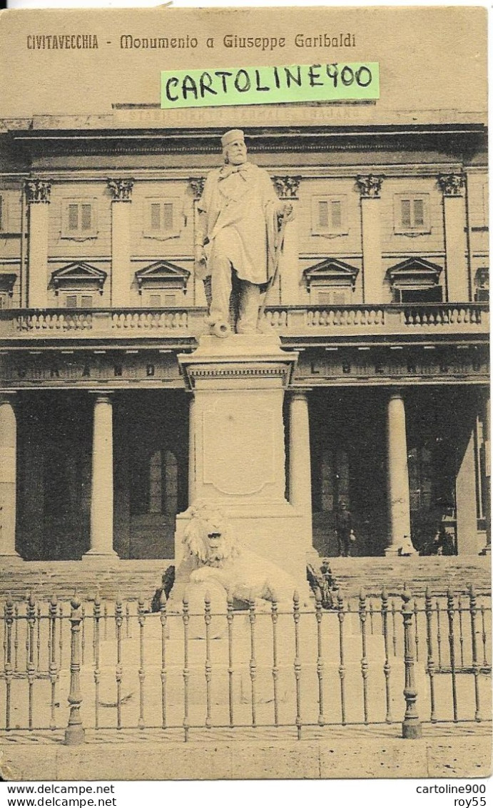 Lazio-civitavecchia Monumento A Giuseppe Garibaldi Veduta Primi 900 (f.piccolo) - Civitavecchia