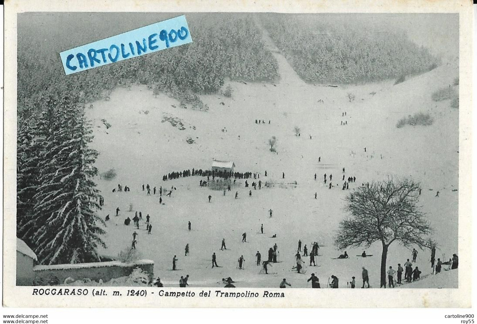 Abruzzo-l'aquila-roccaraso Campetto Del Trampolino Roma Animata Veduta Sciatori Piste Sci  (f.piccolo) - Altri & Non Classificati