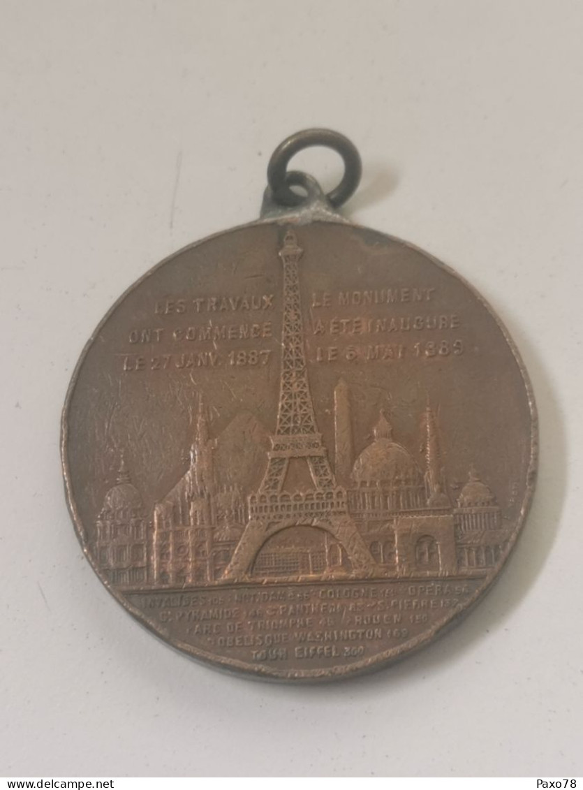 France Médaille, Souvenir De Mon Ascension Au Sommet Tour Eiffel 1889 - Sonstige & Ohne Zuordnung