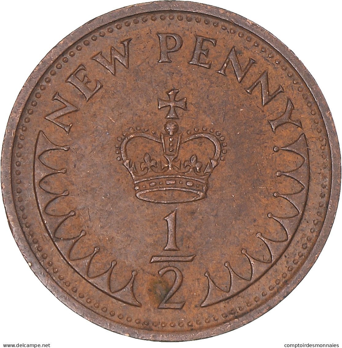 Monnaie, Grande-Bretagne, Elizabeth II, 1/2 New Penny, 1976, TTB, Bronze, KM:914 - 1/2 Penny & 1/2 New Penny
