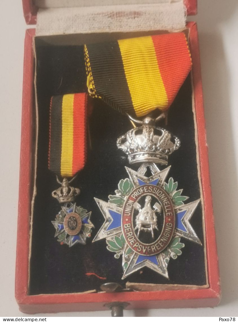 Belgique Médaille, Union Professionnelle, Grand Et Petit Médaille Avec Boîte - Sonstige & Ohne Zuordnung