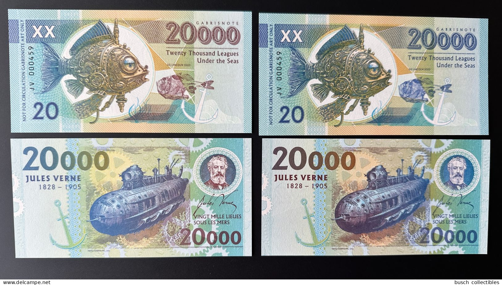 2023 Matej Gabris Jules Verne 20000 Lieues Sous Les Mers Leagues Under The Seas Fish UNC SPECIMEN ESSAY Tirage Limité - Specimen