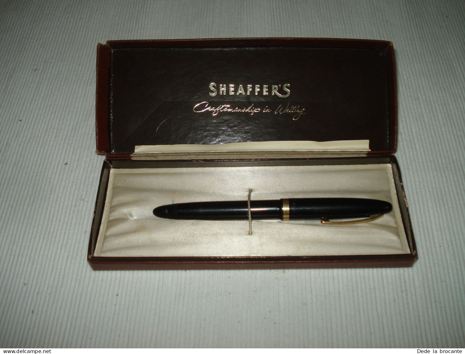 O9 / Sheaffer's Stylo Plume à Pompe Made In USA - Plume Or 14K + Ecrin D'origine - Lapiceros