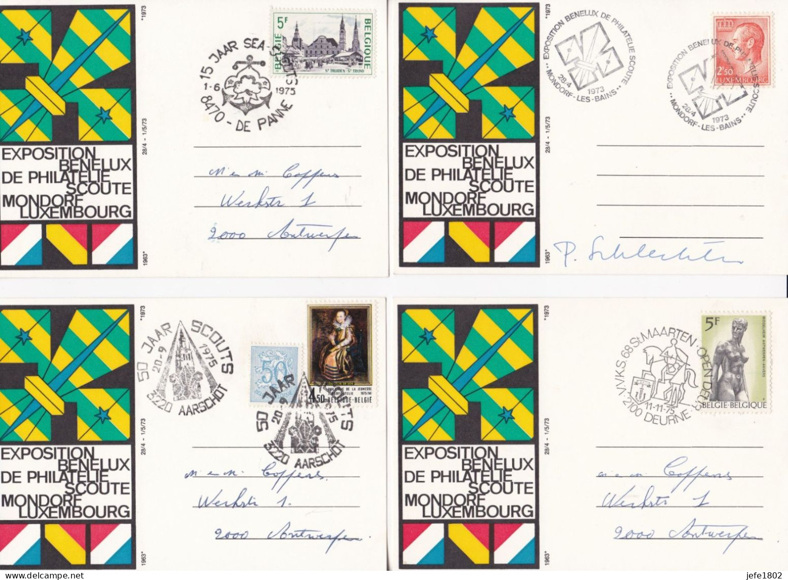 15 Jaar Sea-Scouts - 50 Jaar Scouts - V.V.K.S. 68 St Maarten - Exposition Benelux De Philatelie Scoute Mondorf Les Bains - Used Stamps