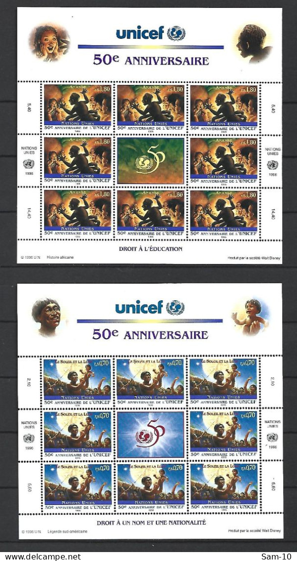 Bloc Feuillet Nations Unies  Genève 1996  Neuf ** N 321 / 322 - Blocks & Sheetlets