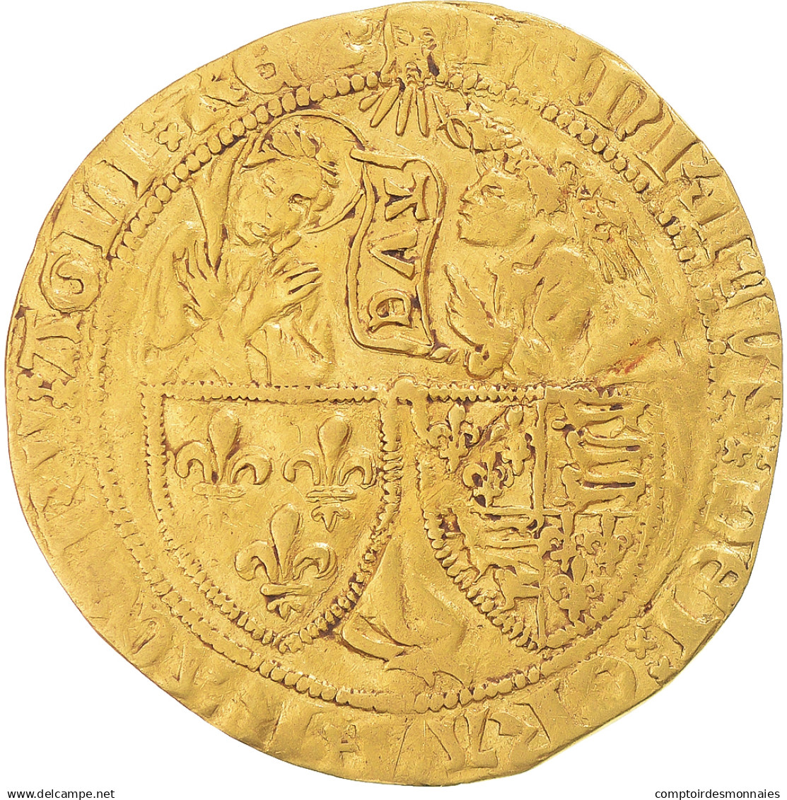 France, Henri VI, Salut D'or, 1422-1453, Dijon, Or, TTB, Duplessy:443A - 1422-1453 Henri VI De Lancastre