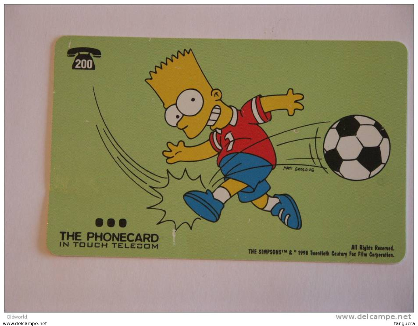 The Simpsons Bart Prepaid The Phonecard In Touch Telecom Belgium Used - GSM-Kaarten, Herlaadbaar & Voorafbetaald