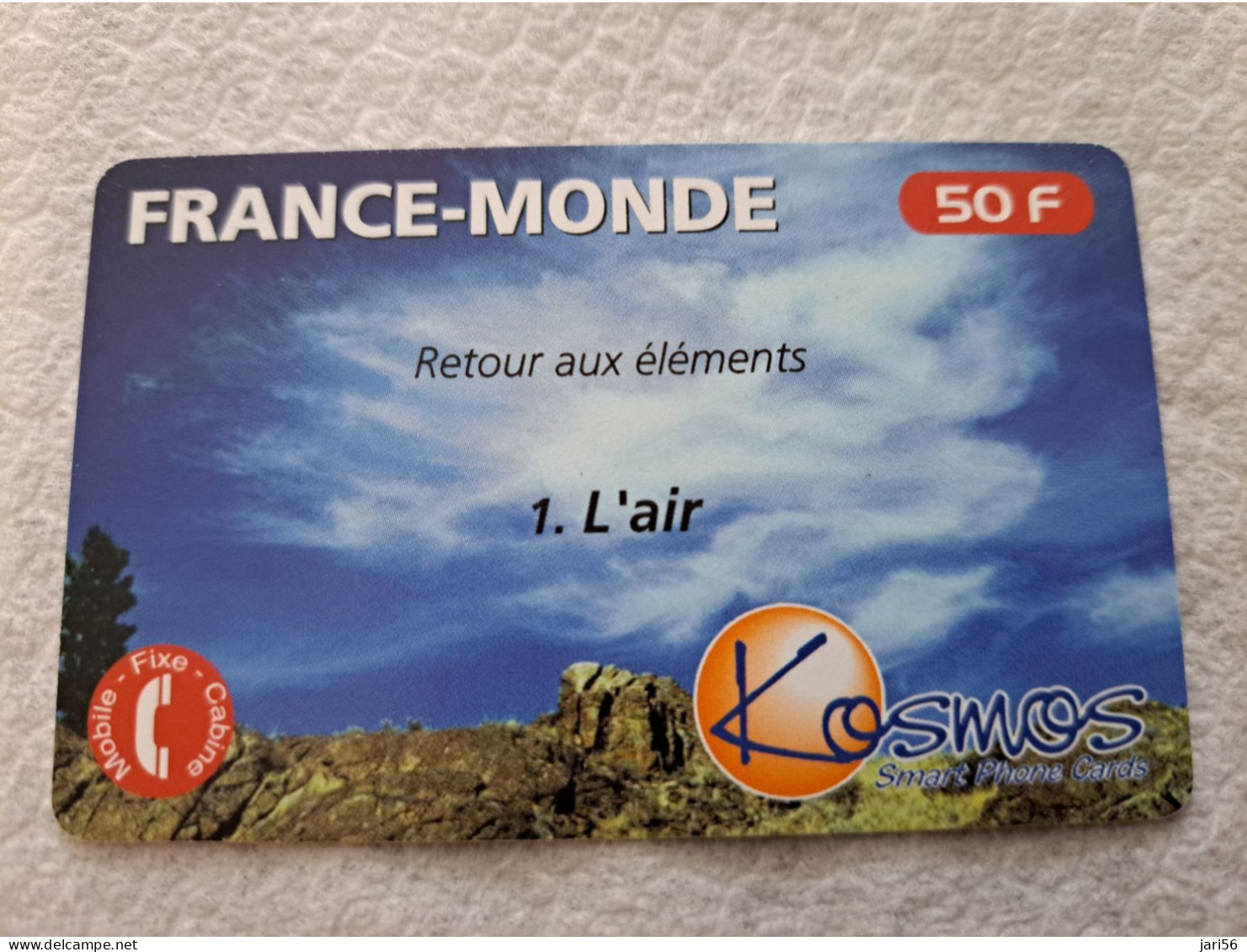 FRANCE/FRANKRIJK  50F// KOSMOS SMART/ FRANCE MONDE  /L"AIR  /   PREPAID  / USED   ** 14540** - Mobicartes (GSM/SIM)
