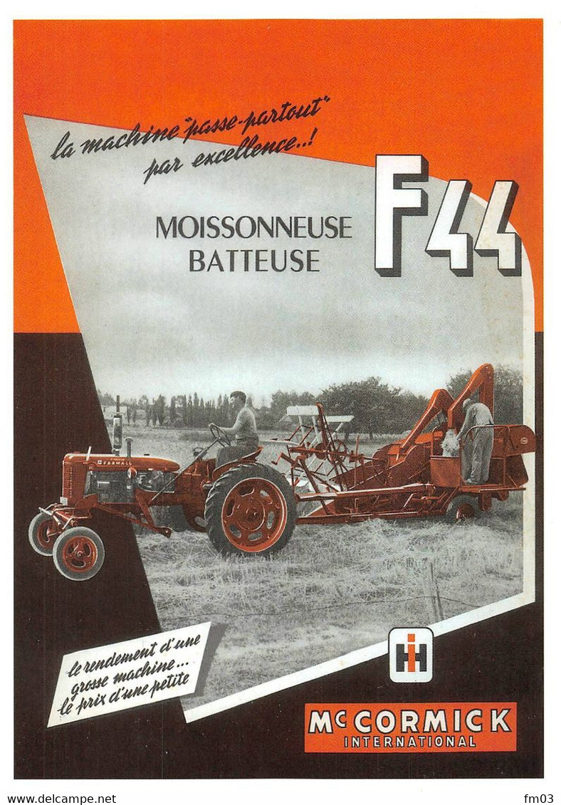 Tracteur Moissonneuse Batteuse McCormick 63 - Tracteurs