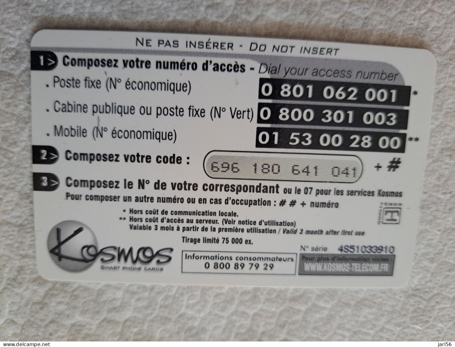 FRANCE/FRANKRIJK  50F// KOSMOS SMART/ FRANCE MONDE  /SUNFLOWER /   PREPAID  / USED   ** 14544** - Mobicartes (GSM/SIM)