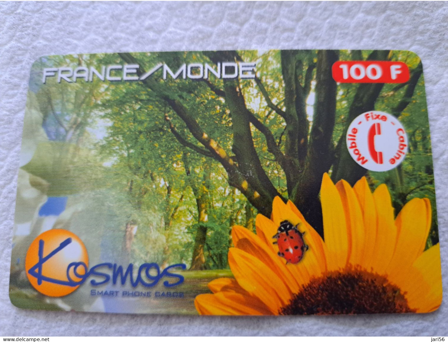 FRANCE/FRANKRIJK  100F// KOSMOS SMART/ FRANCE MONDE  /SUNFLOWER /   PREPAID  / USED   ** 14545** - Mobicartes (GSM/SIM)