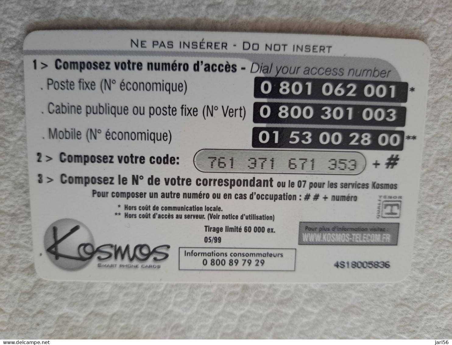 FRANCE/FRANKRIJK  100F// KOSMOS SMART/ FRANCE MONDE  /SUNFLOWER /   PREPAID  / USED   ** 14545** - Mobicartes (GSM/SIM)