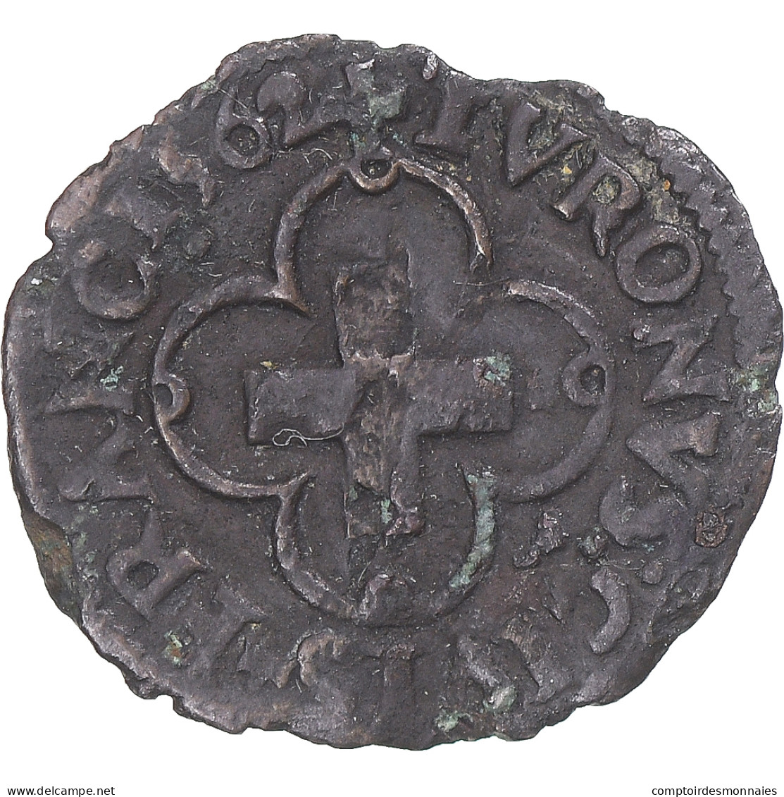 Monnaie, France, Charles IX, Denier Tournois à La Croisette, 1562, Paris, TB+ - 1560-1574 Carlos IX