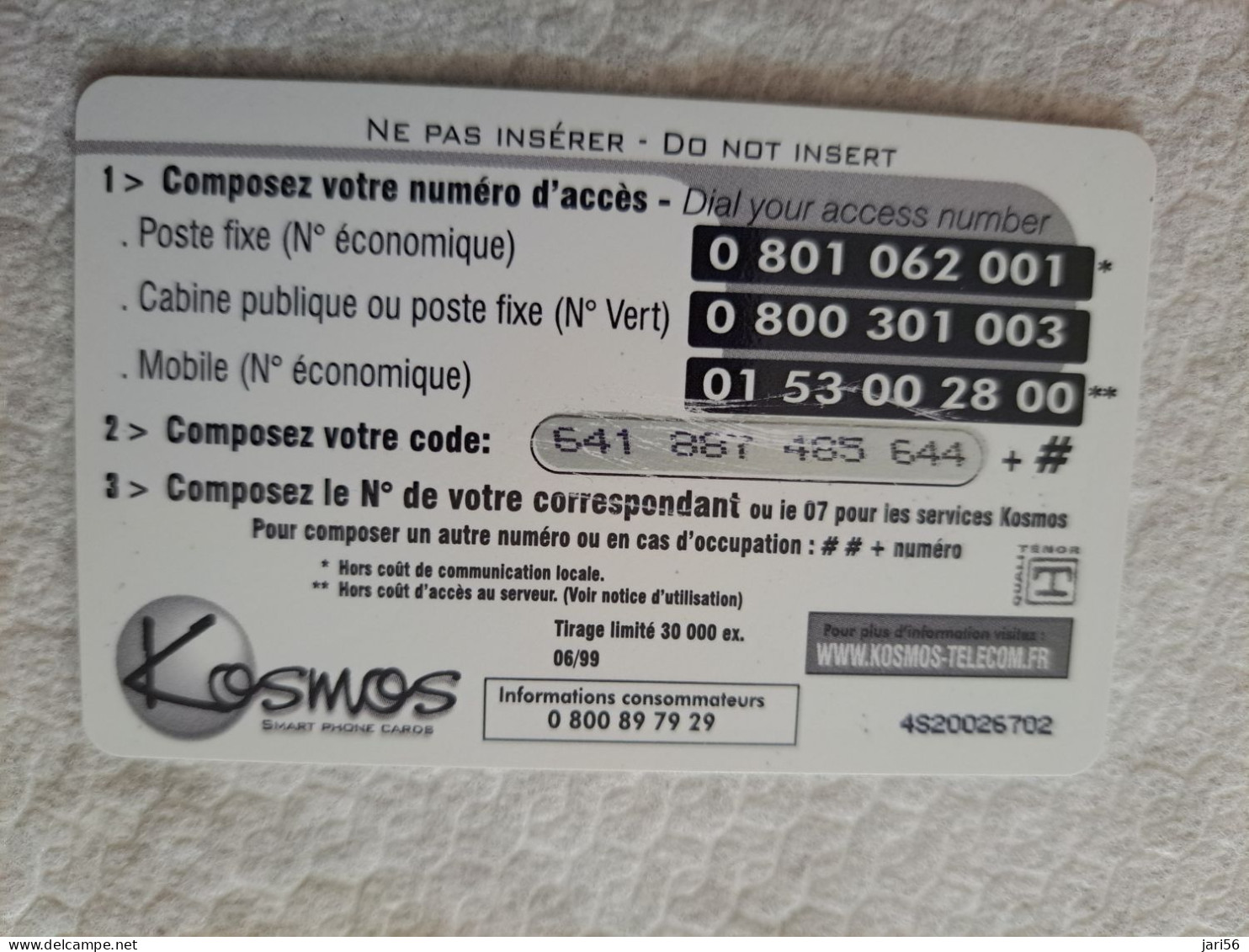 FRANCE/FRANKRIJK  100F// KOSMOS SMART/ FRANCE MONDE  /BUTTERFLY /FLOWER /   PREPAID  / USED   ** 14546** - Mobicartes: Móviles/SIM)