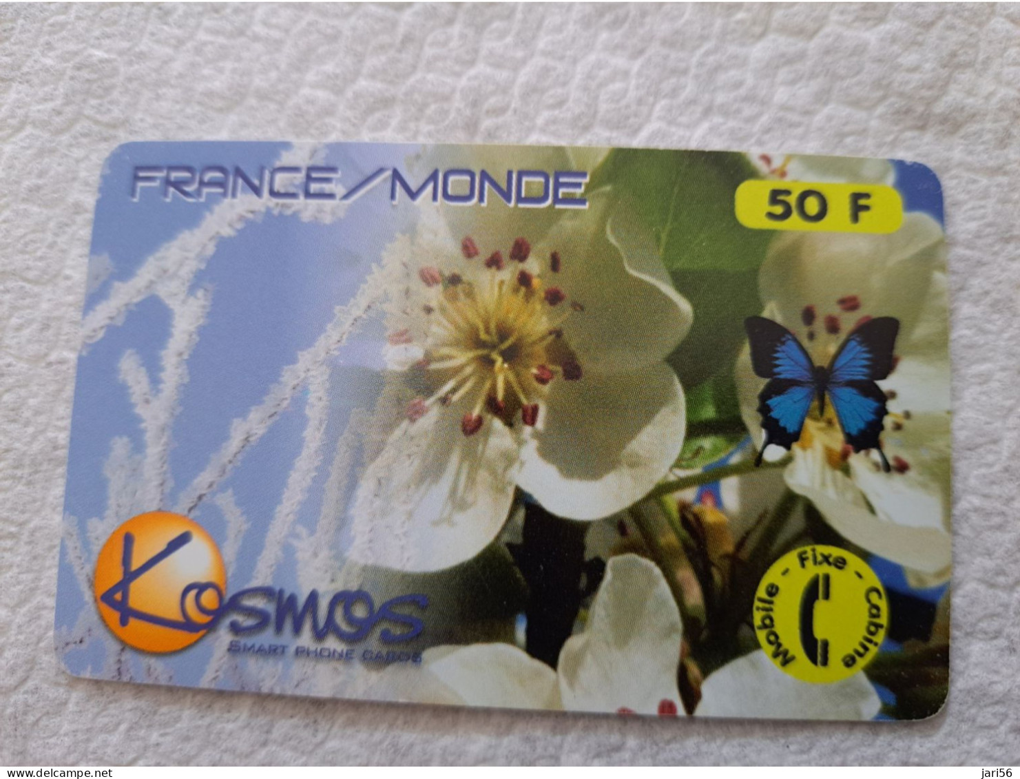 FRANCE/FRANKRIJK  50F// KOSMOS SMART/ FRANCE MONDE  /BUTTERFLY /FLOWER /   PREPAID  / USED   ** 14547** - Nachladekarten (Handy/SIM)