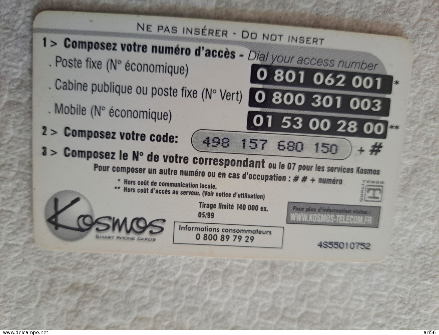 FRANCE/FRANKRIJK  50F// KOSMOS SMART/ FRANCE MONDE  /BUTTERFLY /FLOWER /   PREPAID  / USED   ** 14547** - Mobicartes: Móviles/SIM)