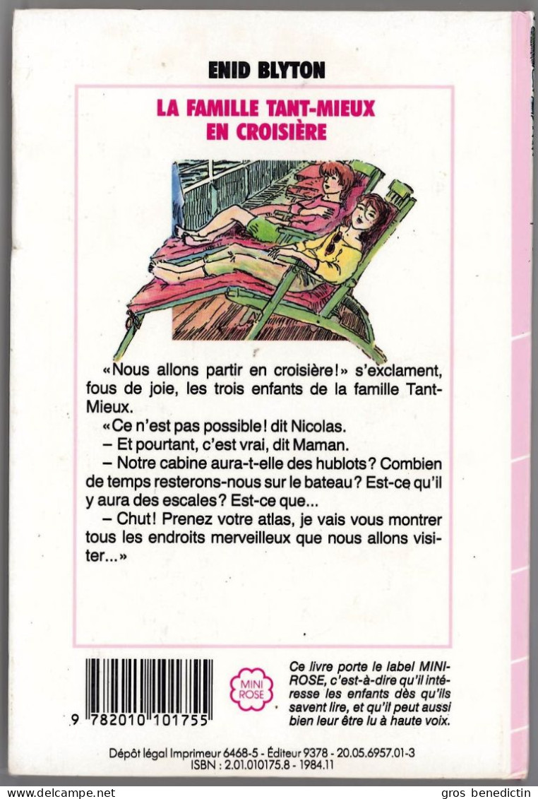 Hachette - Bibliothèque Rose - Enid Blyton - "La Famille Tant-Mieux En Croisière" - 1984 #Ben&Bly&TM - Biblioteca Rosa