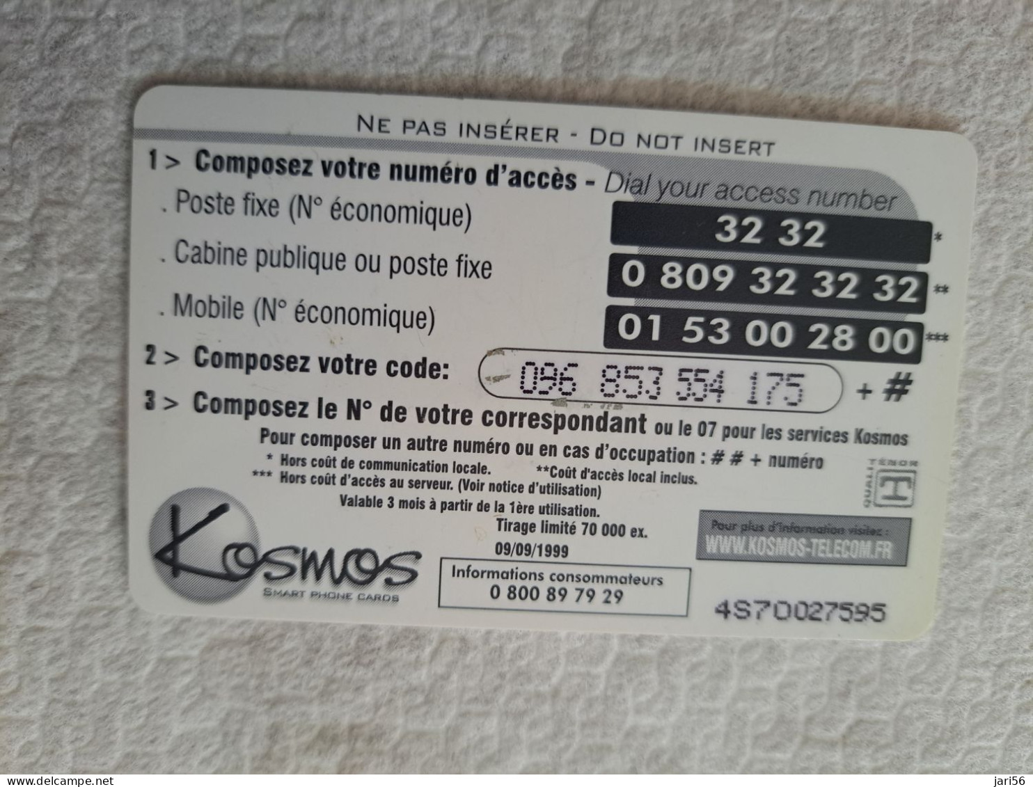 FRANCE/FRANKRIJK  50F// KOSMOS SMART/ FRANCE MONDE  /TREE/  WINTER    /   PREPAID  / USED   ** 14551** - Mobicartes (GSM/SIM)