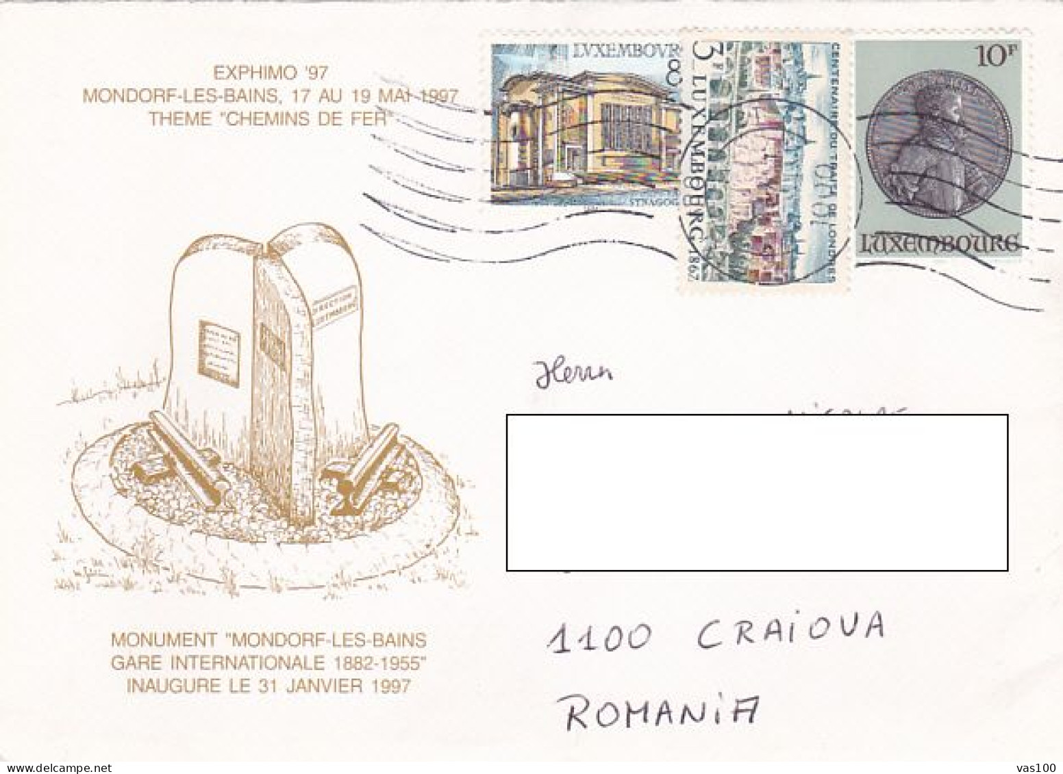 SYNAGOGUE, LONDON TREATY, KING PHILIP II OF SPAIN, STAMPS ON RAILWAYS MONUMENT SPECIAL COVER, 2001, LUXEMBOURG - Storia Postale