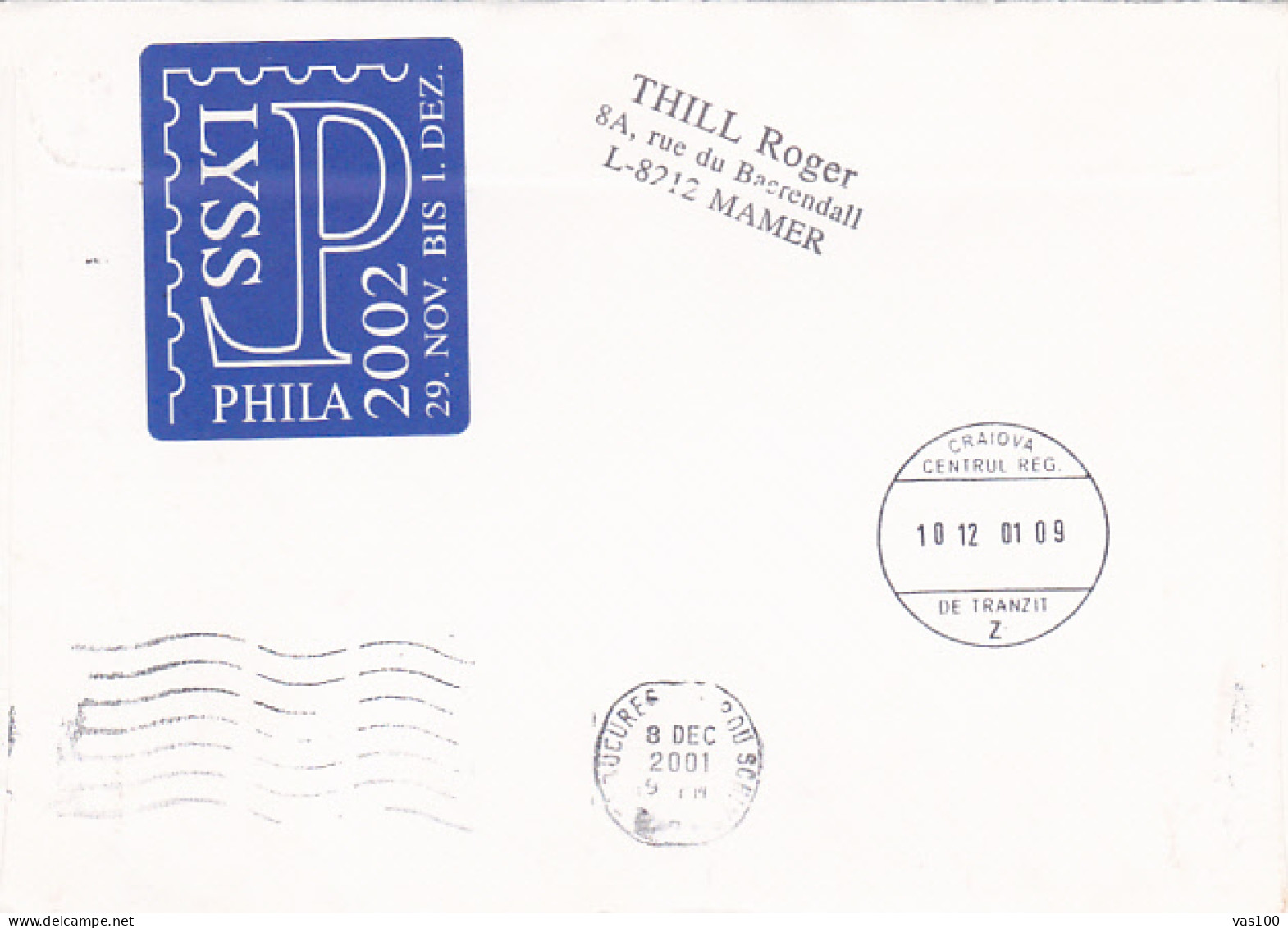 SYNAGOGUE, LONDON TREATY, KING PHILIP II OF SPAIN, STAMPS ON RAILWAYS MONUMENT SPECIAL COVER, 2001, LUXEMBOURG - Lettres & Documents