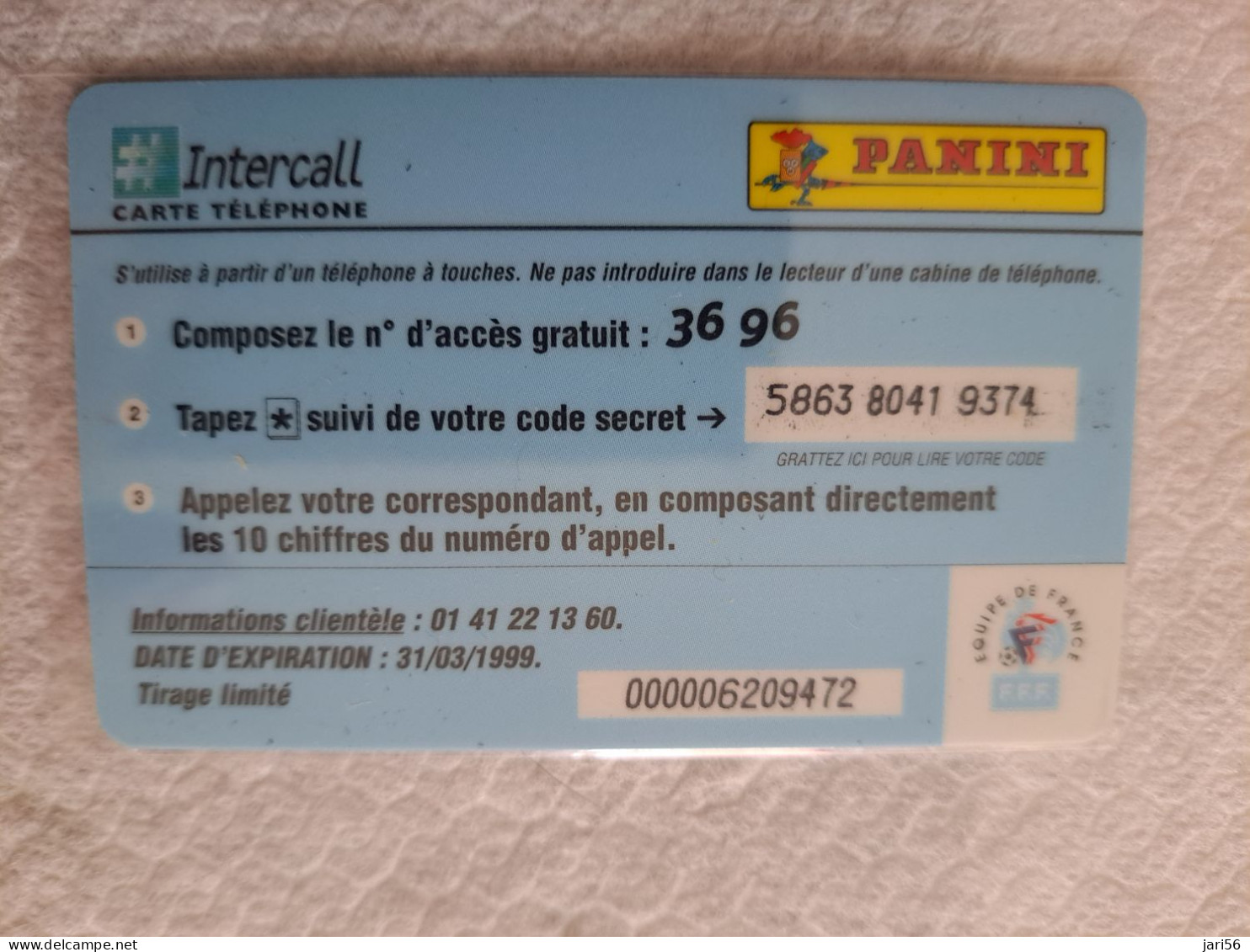 FRANCE/ 50F/ INTERCALL/ FOOTBAL/ STEPHANE GUIVARCH      /   PREPAID  / USED   ** 14557** - Voorafbetaalde Kaarten: Gsm