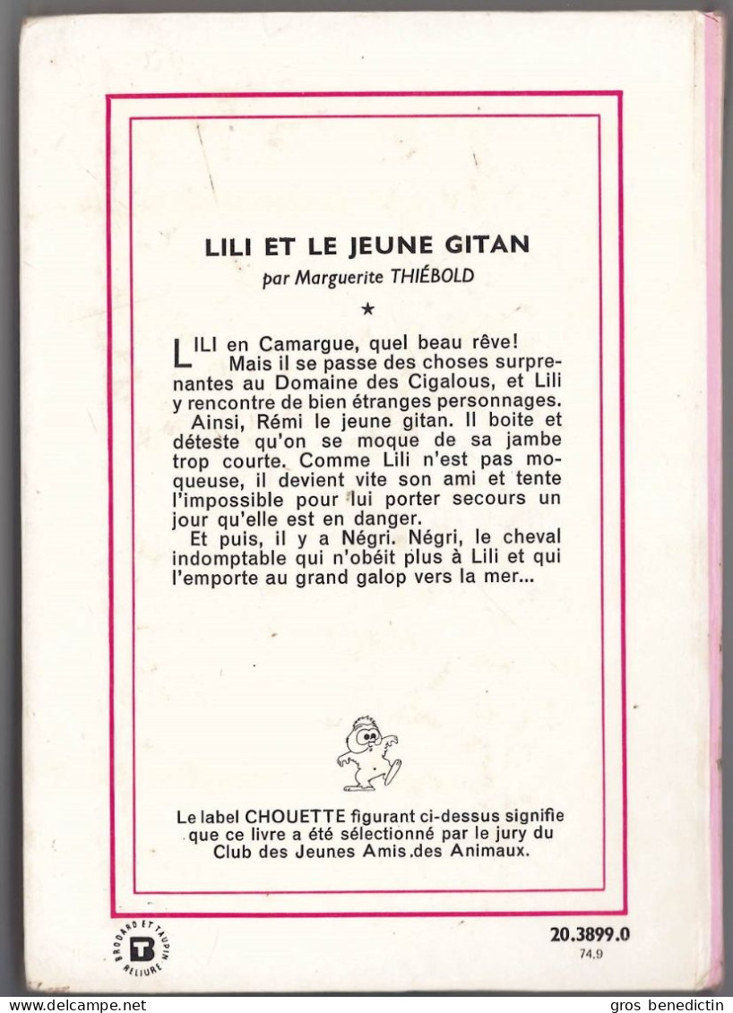 Hachette - Bibliothèque Rose - Marguerite Thiébold  - "Lili Et Le Jeune Gitan" - 1974  - #Ben&Brose&Lili - Bibliothèque Rose