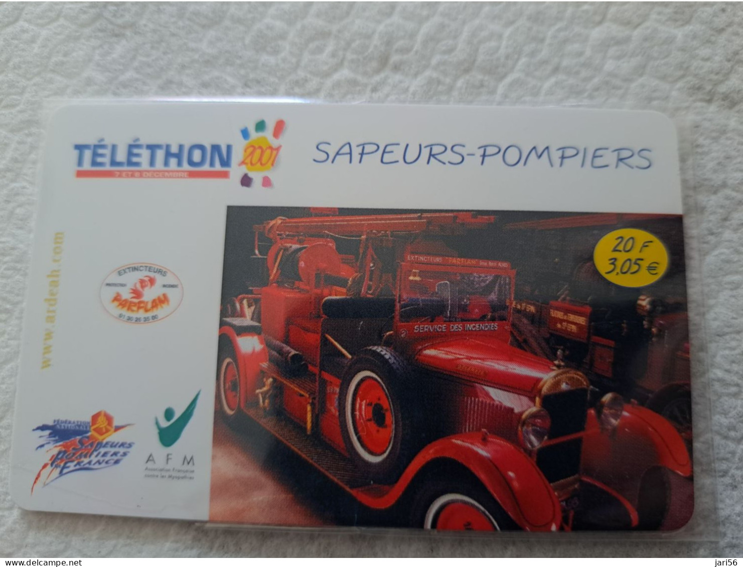 FRANCE/ 20 FR/ €3,05 / TELETHON 2001/ SAPEURS POMPIERS DE FRANCE     /   PREPAID  / MINT    ** 14564** - Voorafbetaalde Kaarten: Gsm