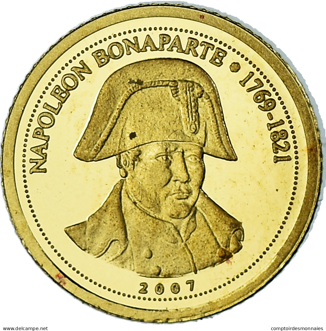 Monnaie, Congo, Napoléon Bonaparte, 1500 Francs CFA, 2007, FDC, Or - Congo (République Démocratique 1998)