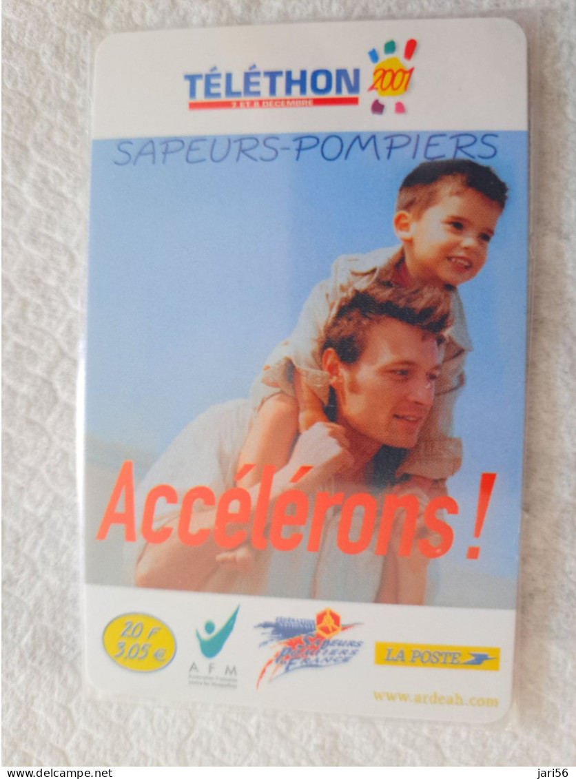 FRANCE/ 20 FR/ €3,05 / TELETHON 2001/ SAPEURS POMPIERS DE FRANCE     /   PREPAID  / MINT    ** 14567** - Per Cellulari (telefonini/schede SIM)