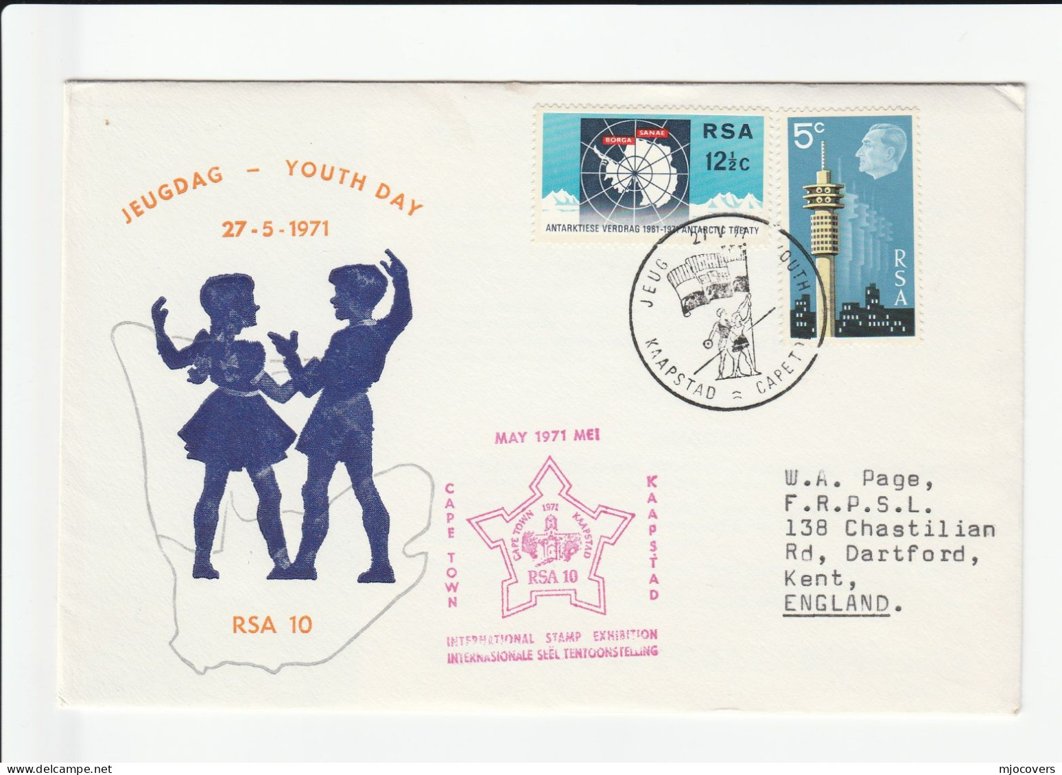 1971 CAPE TOWN PHILATELIC EXHIBITION Event COVER South Africa Stamps Antarctic Telecom - Brieven En Documenten