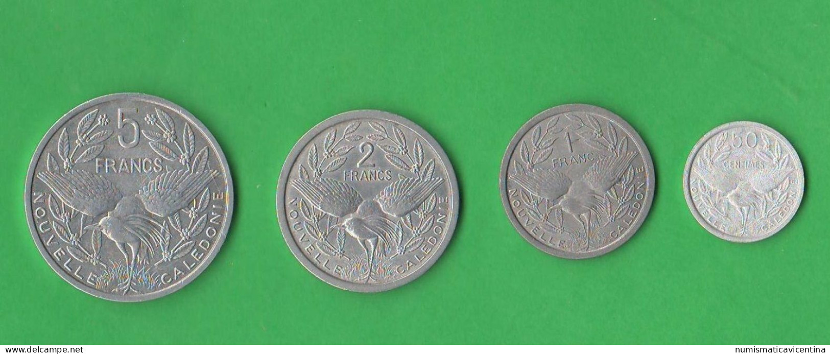 New Caledonia Nouvelle Calédonie 0,50 + 1 + 2 + 5 Francs Aluminum Coins - New Caledonia