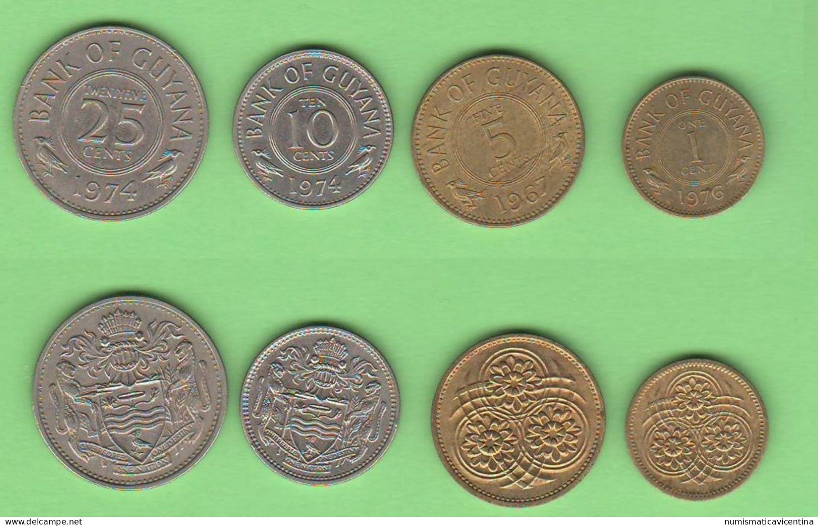 Guyana 1 + 5 + 10 + 25 Cents Typological - Different Dates - Guyana