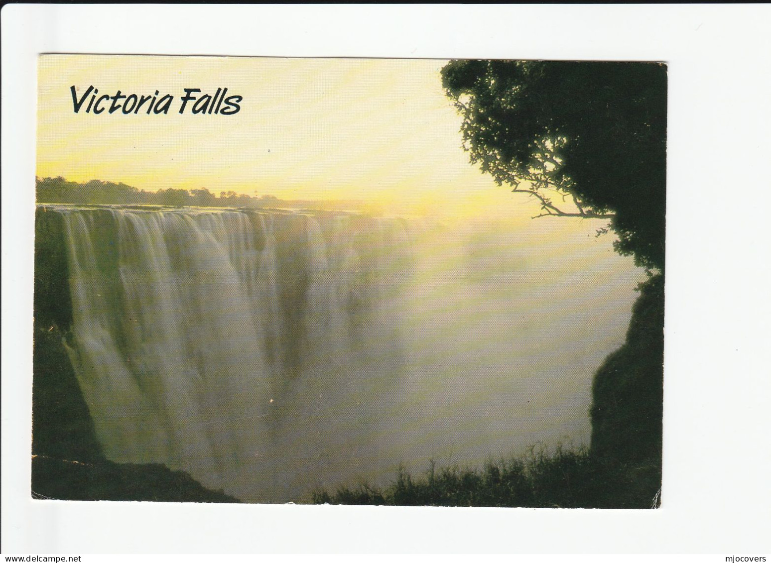 VICTORIA FALLS South Africa Postcard  To GB Multi Stamps TORTOISE , TREE, Cover Air Mail Label 1995 - Lettres & Documents