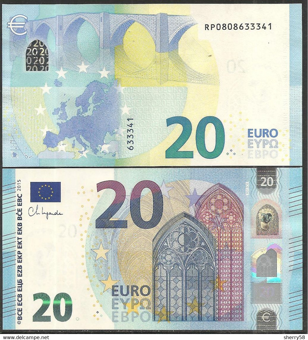 2015-BILLETE DE 20 EUROS - DRAGHI -SIN CIRCULAR-R013C6 - 20 Euro