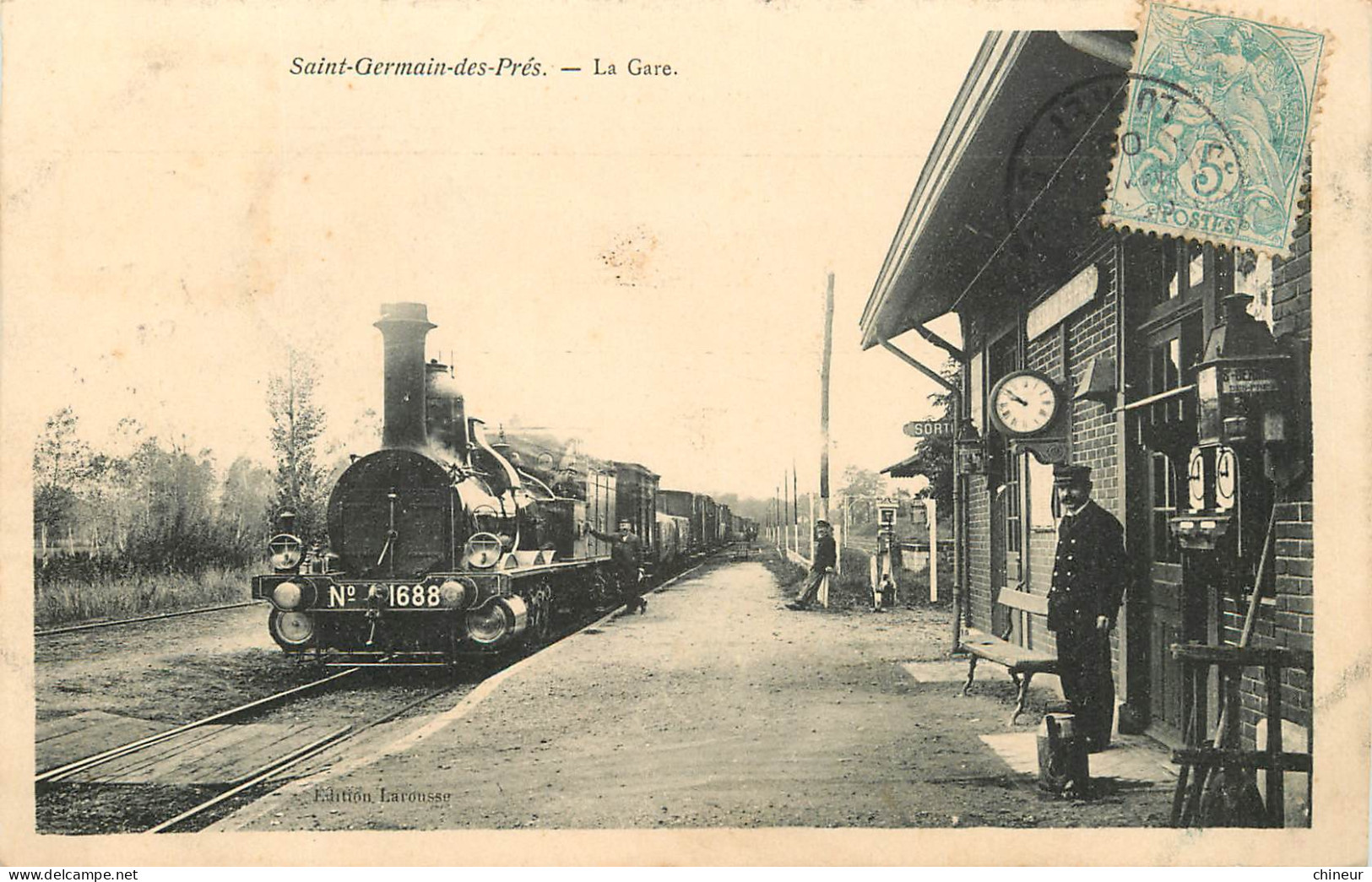 SAINT GERMAIN DES PRES LA GARE  VUE INTERIEURE ARRIVEE DU TRAIN CHEF DE GARE - Other & Unclassified