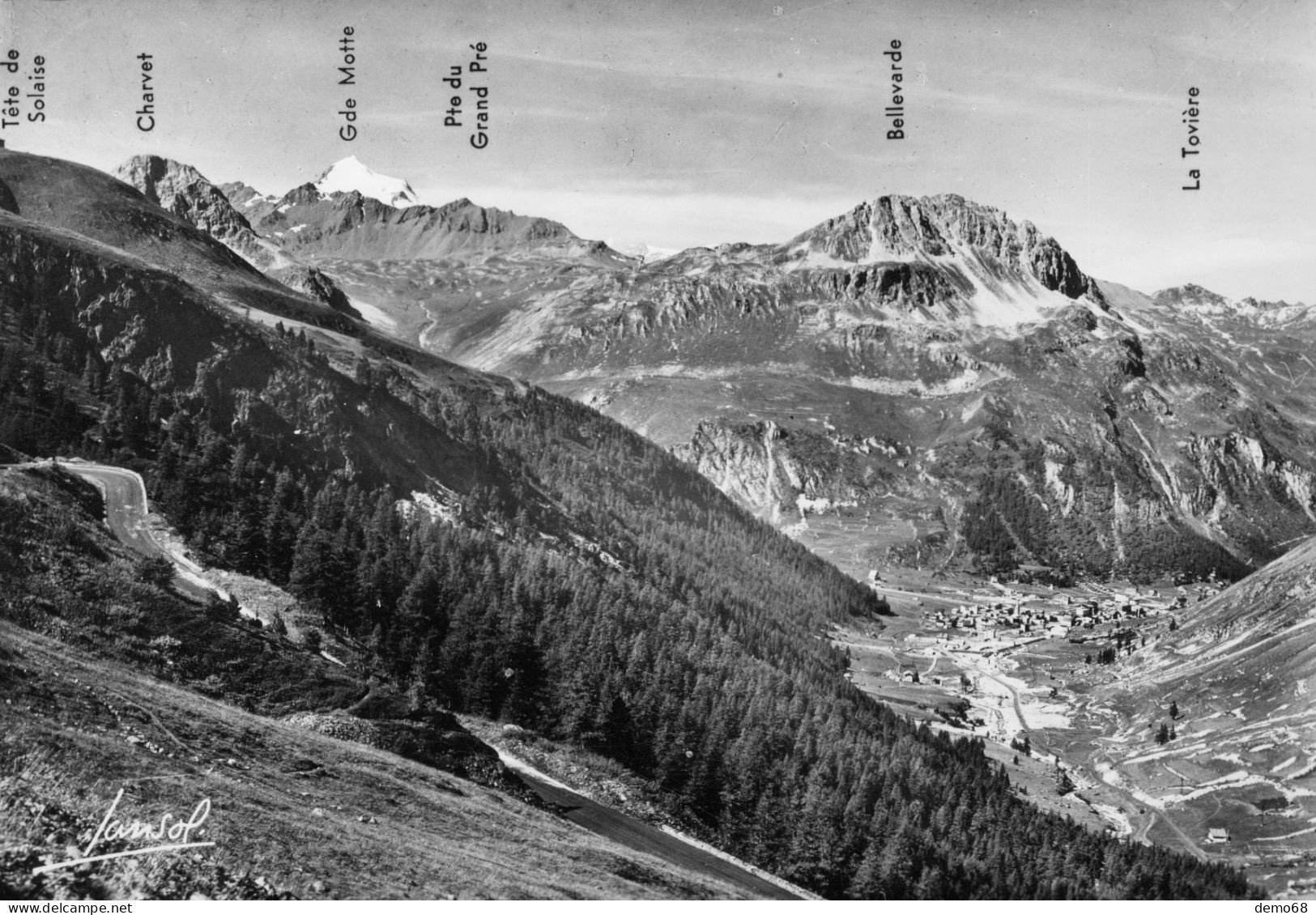 Val D'Isère Col De L'Iseran CPA CMPS 73 Savoie Alpes Vue Panoramique Alpage Photo N/B - Val D'Isere