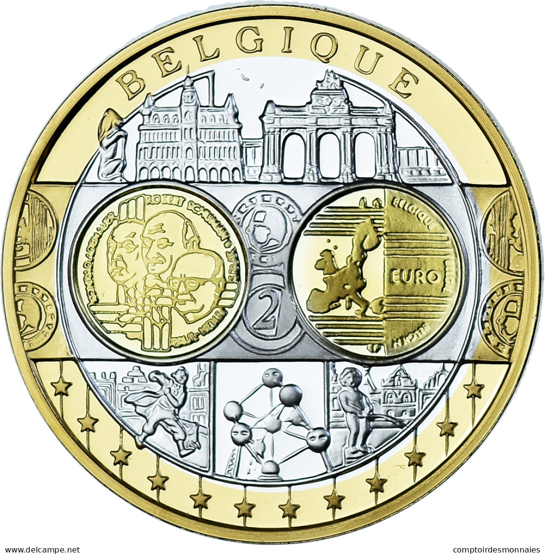 Belgique, Médaille, L'Europe, Belgique, Politics, FDC, FDC, Argent - Autres & Non Classés