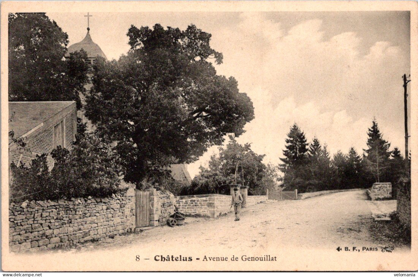 S14078 Cpa 23 Châtelus Malvaleix - Avenue De Genouillat - Chatelus Malvaleix